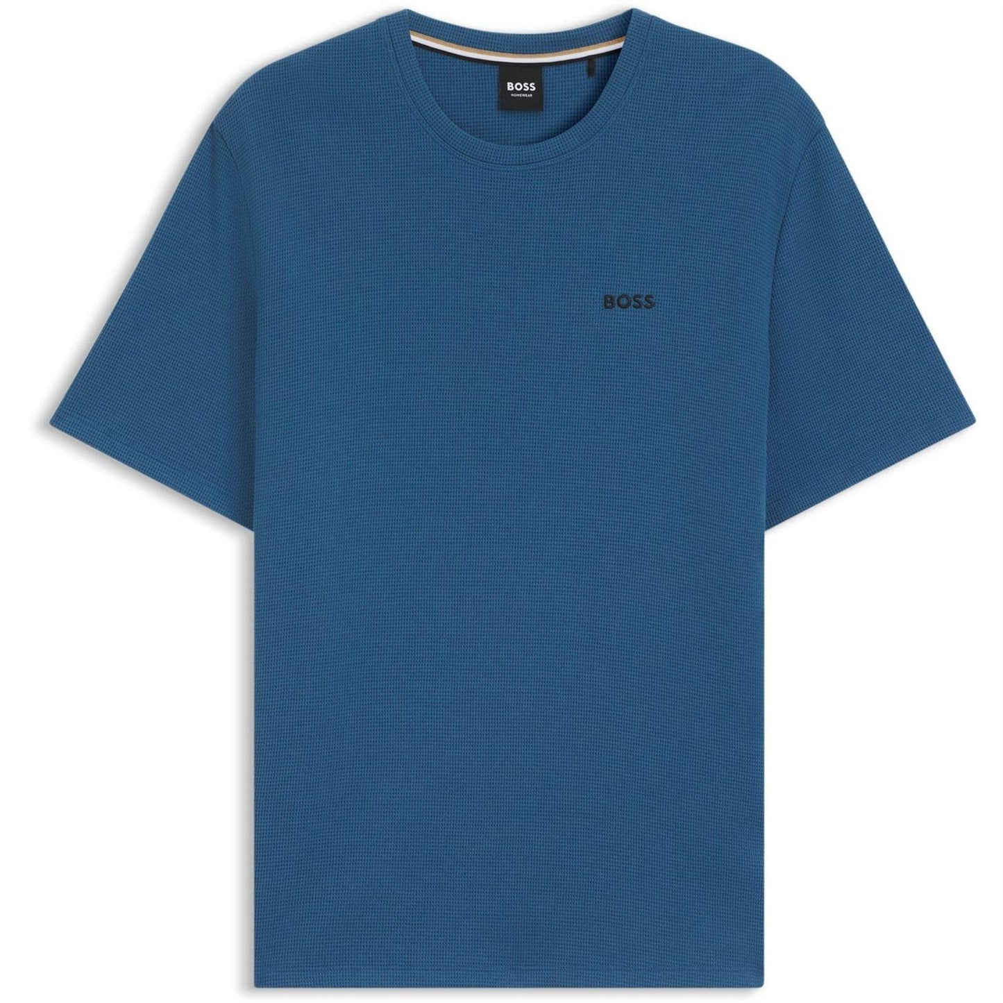 Mid Blue - Front - Boss Mens Waffle Knit Pyjama Top