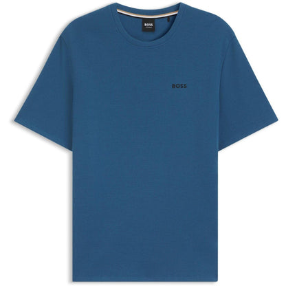 Mid Blue - Front - Boss Mens Waffle Knit Pyjama Top