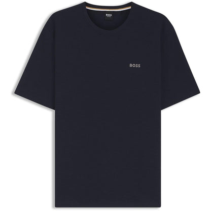 Navy - Front - Boss Mens Waffle Knit Pyjama Top