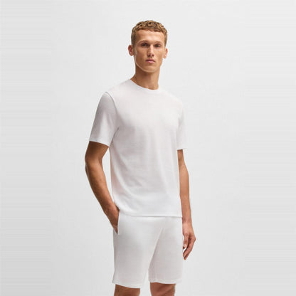 White - Back - Boss Mens Waffle Knit Pyjama Top