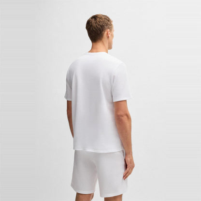 White - Side - Boss Mens Waffle Knit Pyjama Top