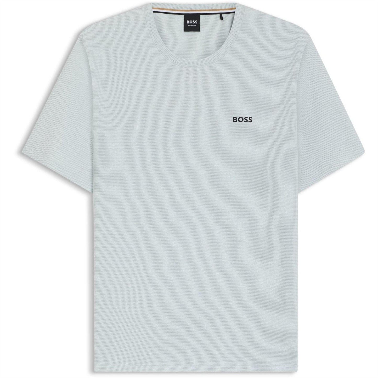 Light Blue - Front - Boss Mens Waffle Knit Pyjama Top