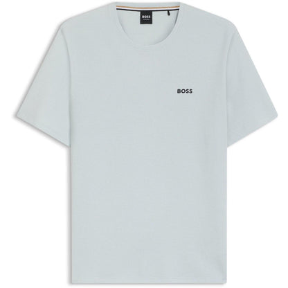 Light Blue - Front - Boss Mens Waffle Knit Pyjama Top