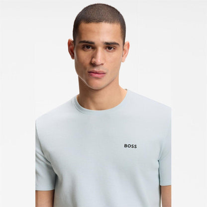 Light Blue - Lifestyle - Boss Mens Waffle Knit Pyjama Top