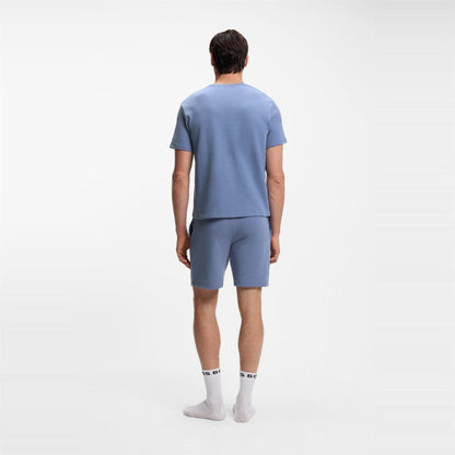 Pastel Blue - Side - Boss Mens Waffle Knit Pyjama Top