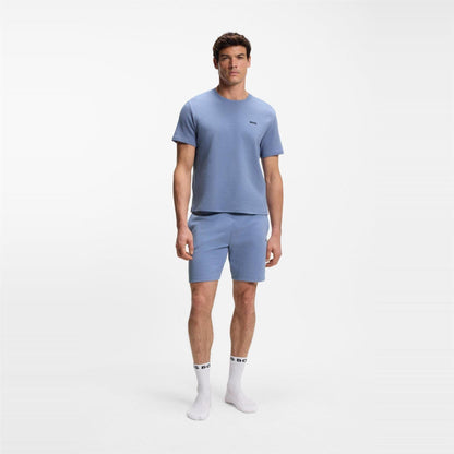 Pastel Blue - Pack Shot - Boss Mens Waffle Knit Pyjama Top