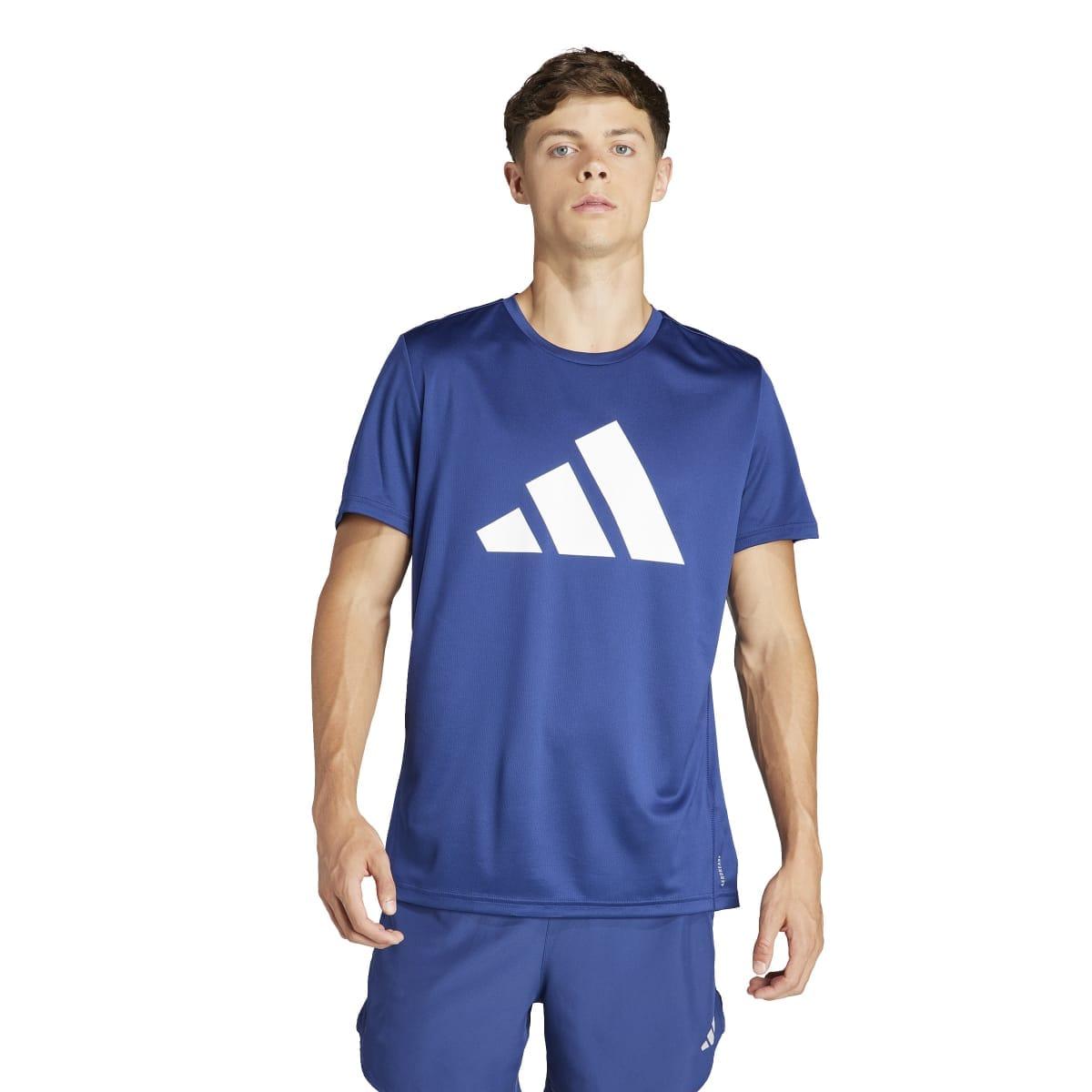 Dark Blue - Side - Adidas Mens Run It T-Shirt