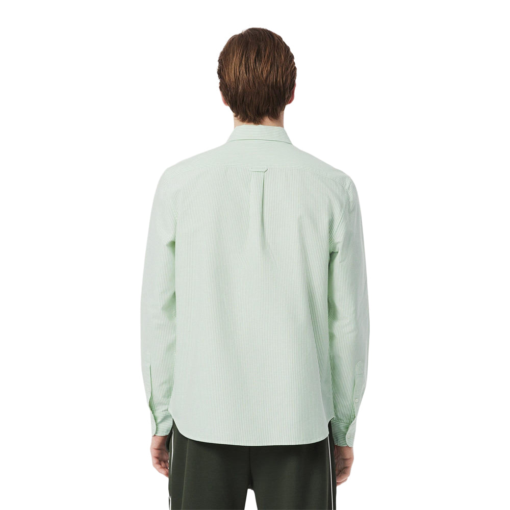 White - Back - Lacoste Mens Striped Regular Shirt