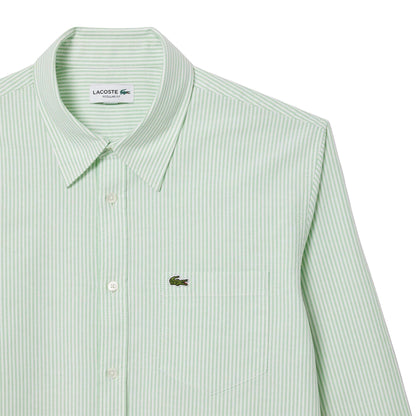 White - Side - Lacoste Mens Striped Regular Shirt