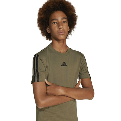 Olive - Back - Adidas Childrens-Kids Essentials T-Shirt