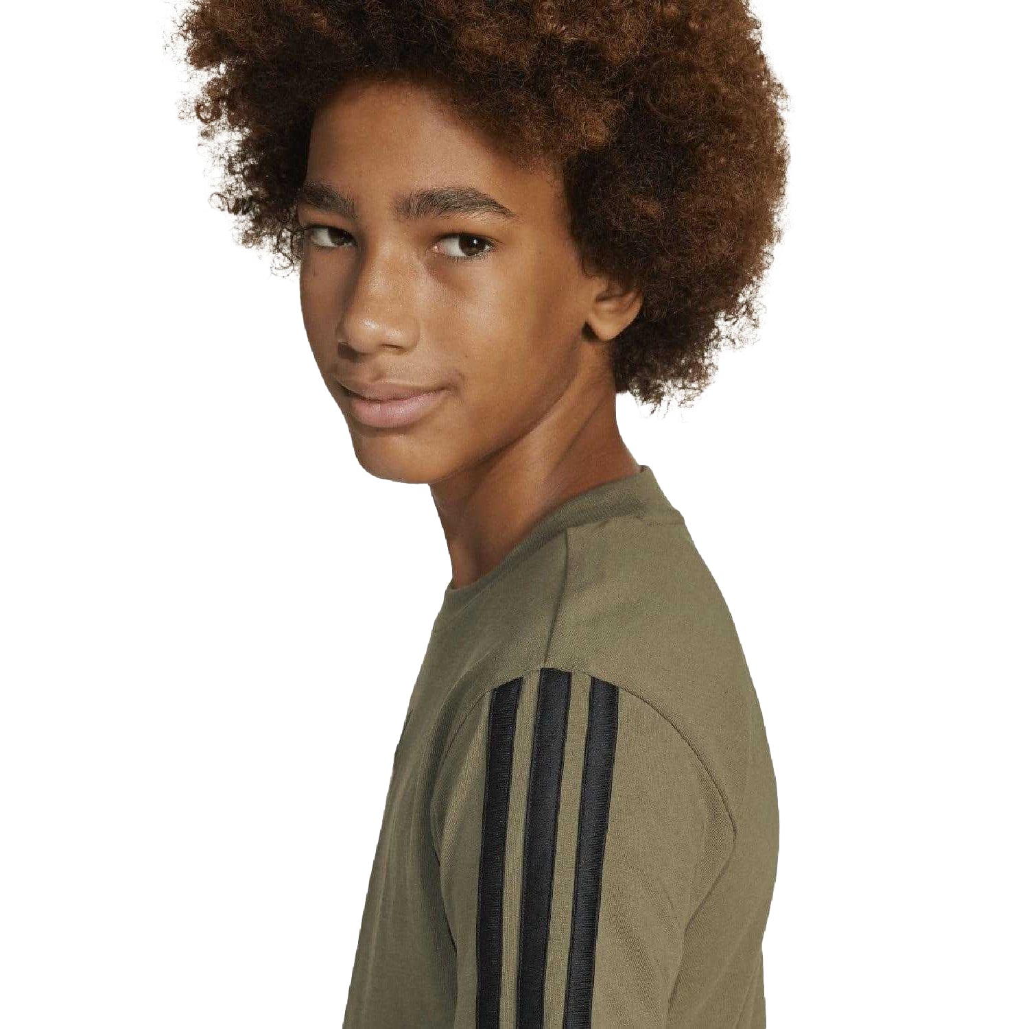 Olive - Side - Adidas Childrens-Kids Essentials T-Shirt