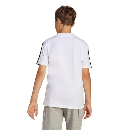 White-Black - Side - Adidas Childrens-Kids Essentials T-Shirt