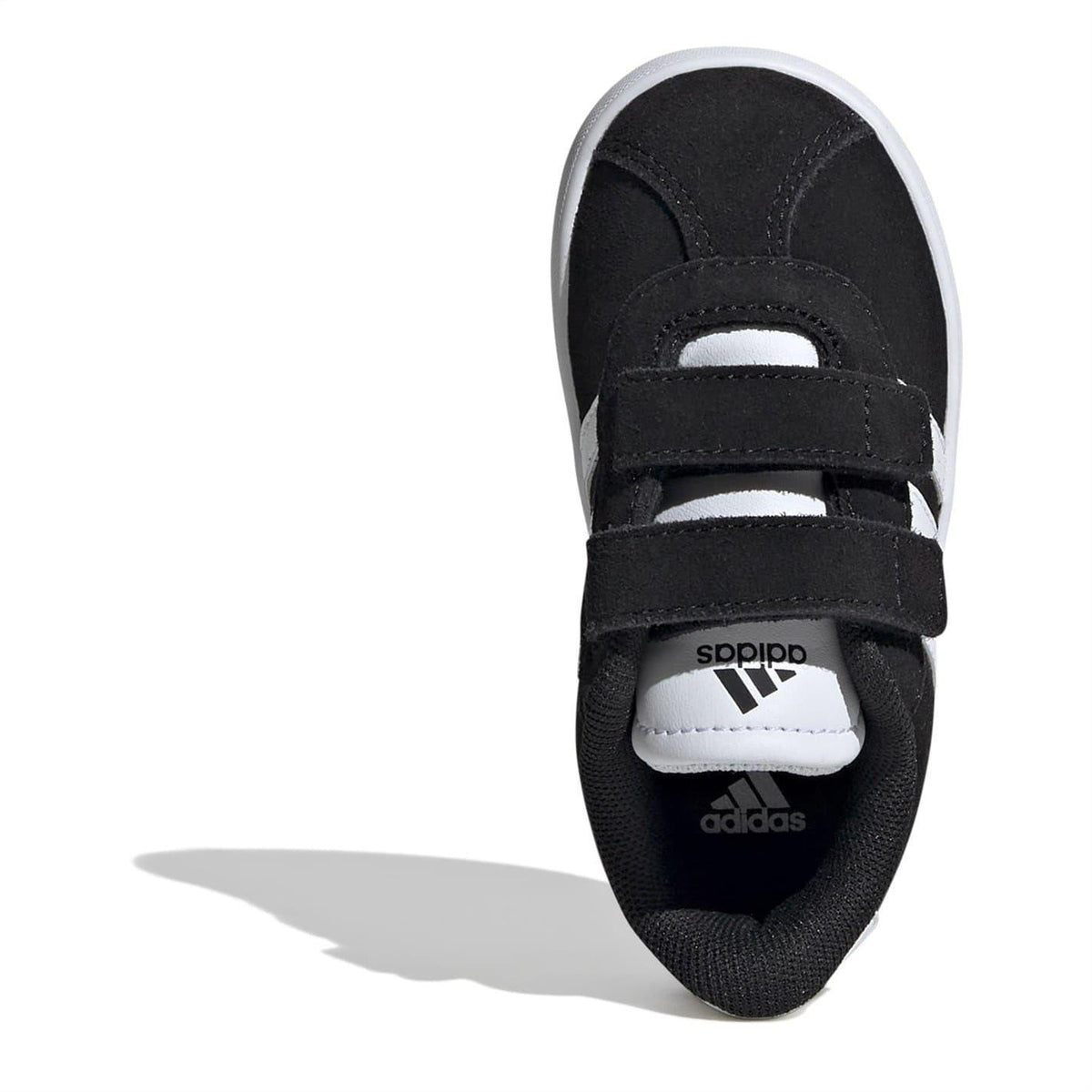 Black-White - Pack Shot - Adidas Childrens-Kids VL Court 3.0 Trainers