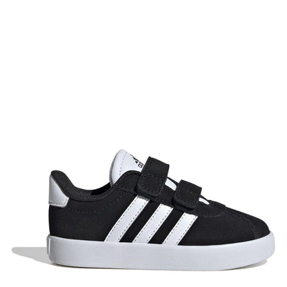 Black-White - Front - Adidas Childrens-Kids VL Court 3.0 Trainers