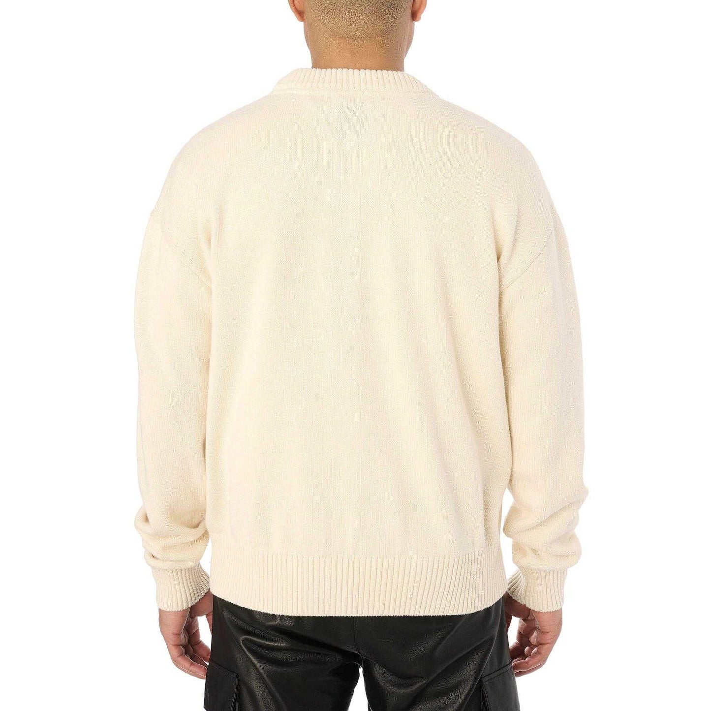 White - Back - Avirex Mens Soccer League Crew Neck Jumper