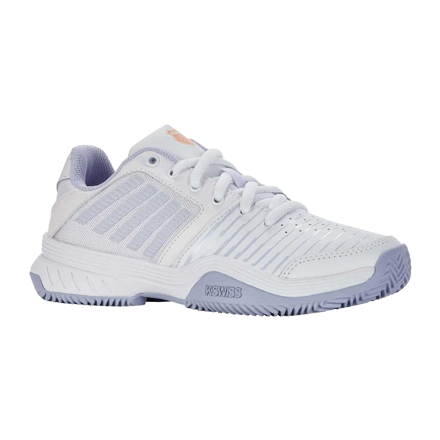 White-Grey - Front - K-Swiss Womens-Ladies Court Express HB Synthetic Leather Tennis Shoes