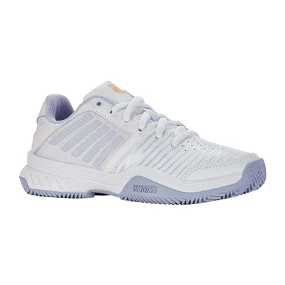 White-Grey - Front - K-Swiss Womens-Ladies Court Express HB Synthetic Leather Tennis Shoes