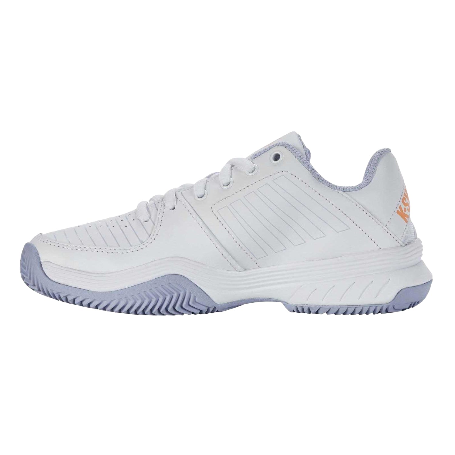 White-Grey - Lifestyle - K-Swiss Womens-Ladies Court Express HB Synthetic Leather Tennis Shoes