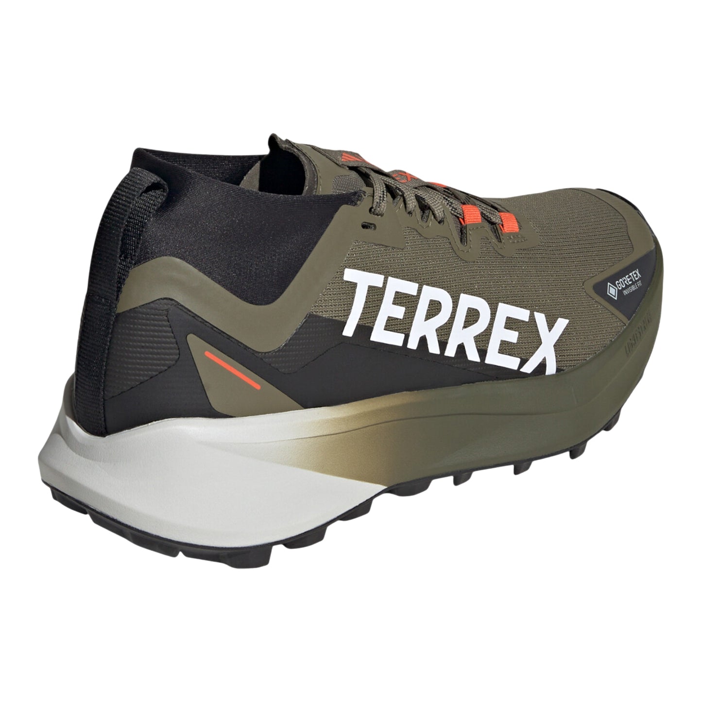 Olive - Back - Adidas Mens Terrex Agravic GORE-TEX Running Shoes