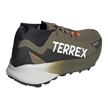Olive - Back - Adidas Mens Terrex Agravic GORE-TEX Running Shoes
