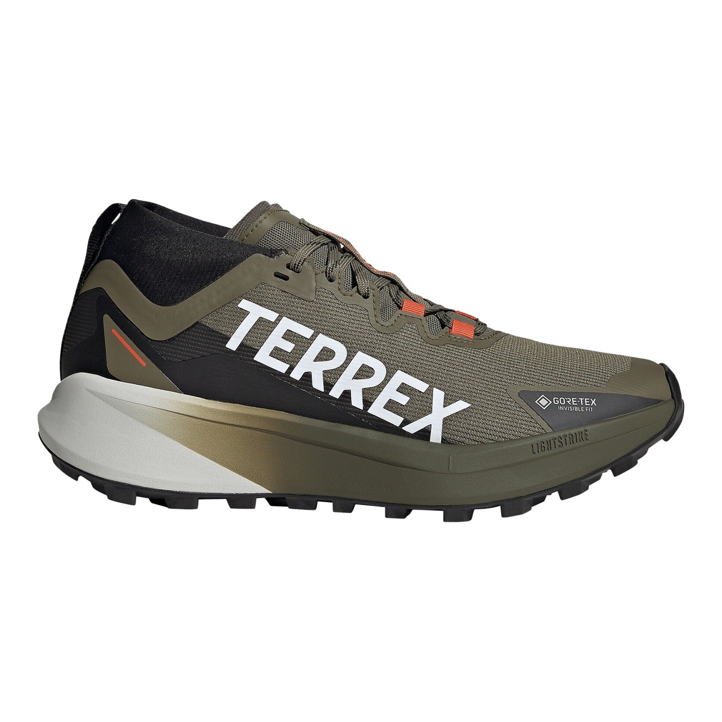 Olive - Side - Adidas Mens Terrex Agravic GORE-TEX Running Shoes