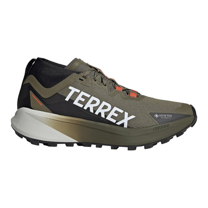 Olive - Side - Adidas Mens Terrex Agravic GORE-TEX Running Shoes