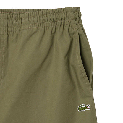 Green - Close up - Lacoste Mens Poplin Relaxed Fit Shorts