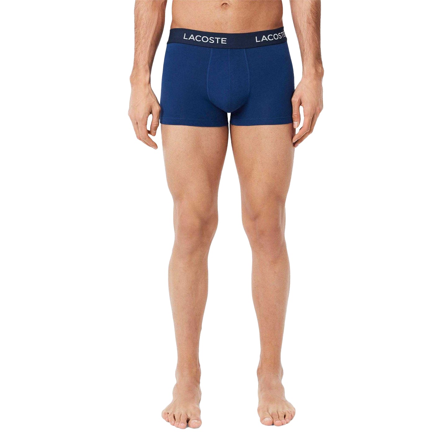 Light Blue-Blue-Navy - Side - Lacoste Mens Cotton Stretch Boxer Shorts (Pack of 3)