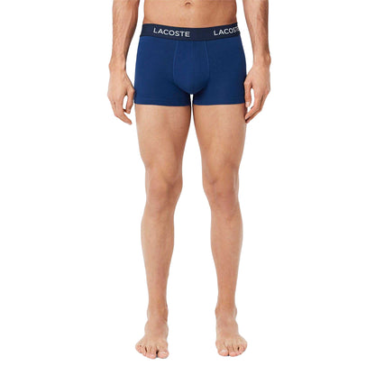 Light Blue-Blue-Navy - Side - Lacoste Mens Cotton Stretch Boxer Shorts (Pack of 3)