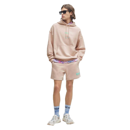 Pink - Side - Hugo Mens Dapalmi Melted Logo Shorts