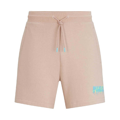 Pink - Front - Hugo Mens Dapalmi Melted Logo Shorts