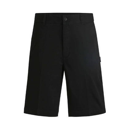 Black - Front - Hugo Mens Dante242 Cotton Twill Regular Shorts
