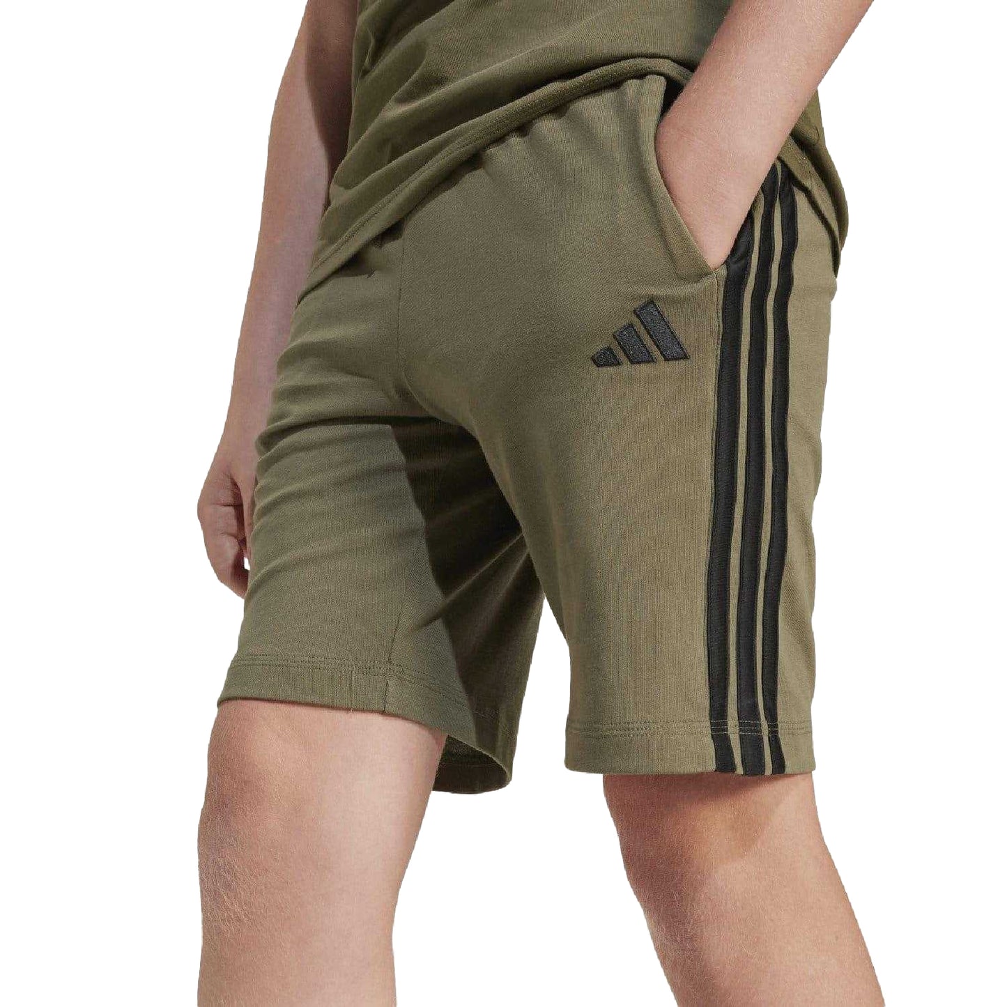 Olive - Side - Adidas Childrens-Kids Essentials Shorts