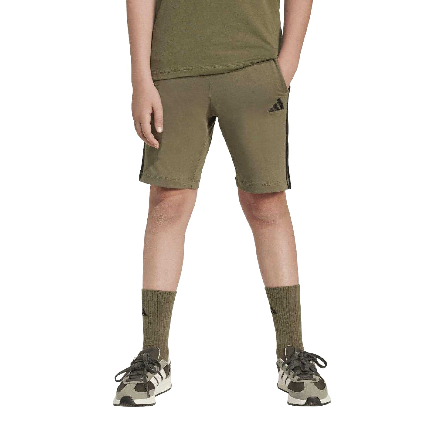 Olive - Front - Adidas Childrens-Kids Essentials Shorts