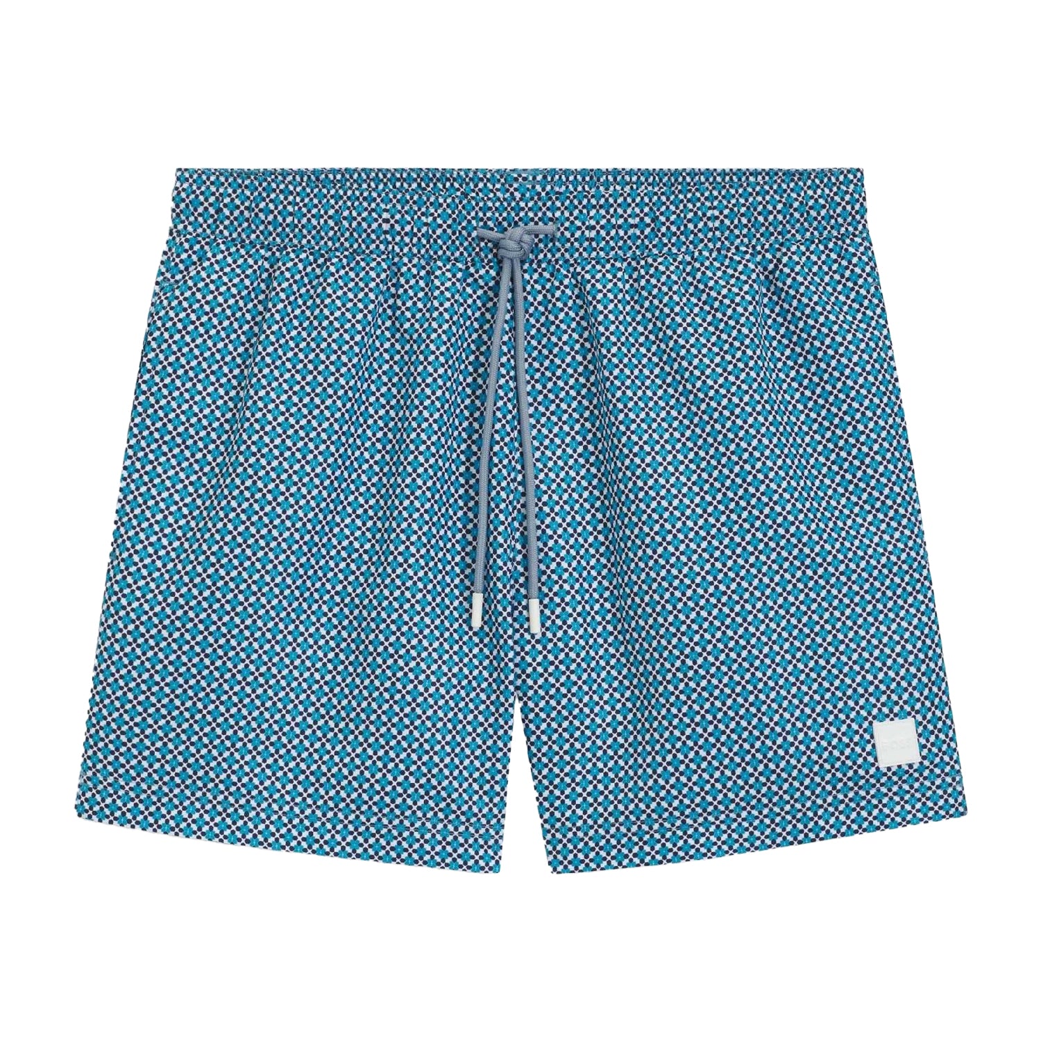 Blue - Front - Boss Mens Logo Swim Shorts