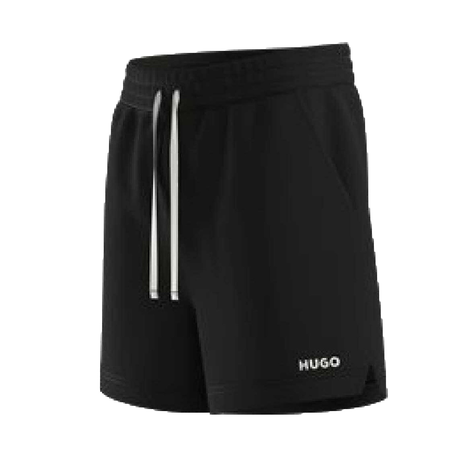 Black - Side - Hugo Mens Dulasho Contrast Logo Shorts