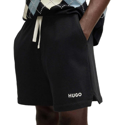 Black - Pack Shot - Hugo Mens Dulasho Contrast Logo Shorts