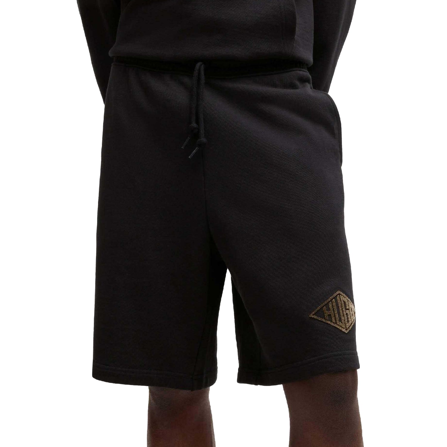 Black - Lifestyle - Hugo Mens Damtus Embroidered Logo Shorts