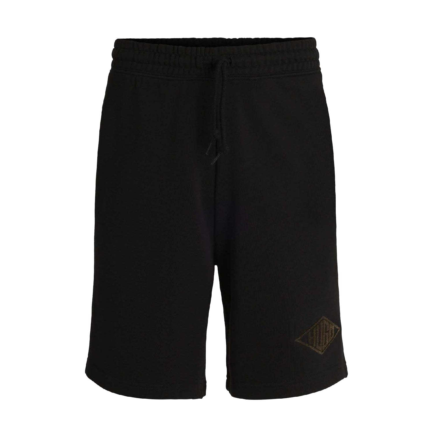 Black - Front - Hugo Mens Damtus Embroidered Logo Shorts