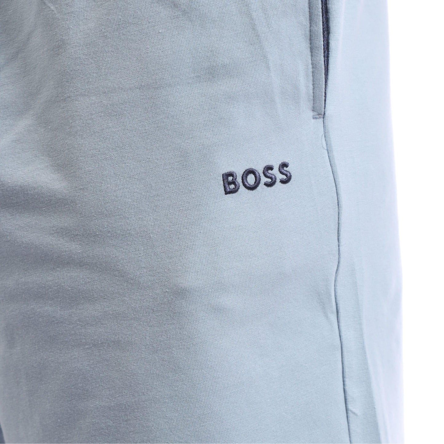 Blue - Side - Boss Mens Cotton Embroidered Logo Stretch Shorts