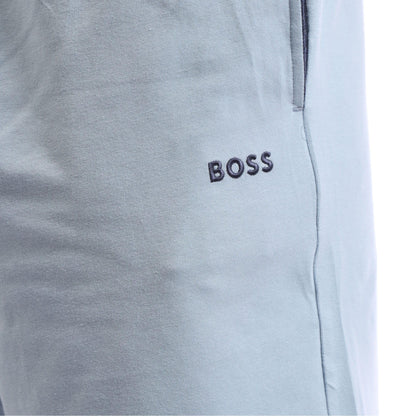 Blue - Side - Boss Mens Cotton Embroidered Logo Stretch Shorts
