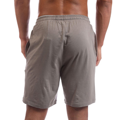 Brown - Back - Boss Mens Cotton Embroidered Logo Stretch Shorts