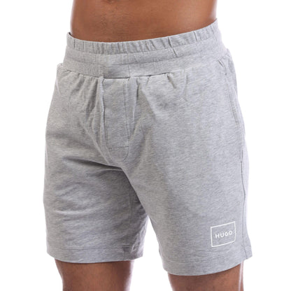 Grey - Side - Hugo Mens Laze Logo Shorts