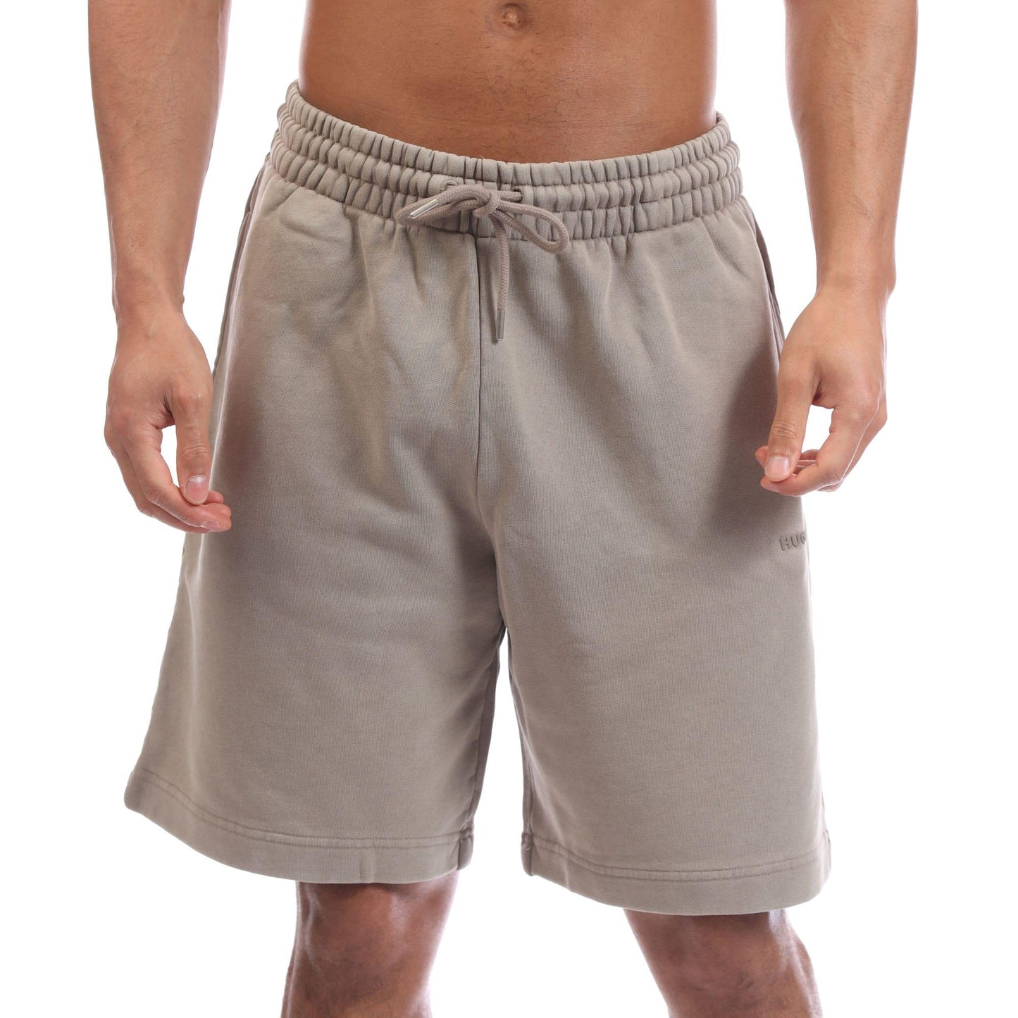Brown - Front - Hugo Mens Dupaly Cotton Shorts