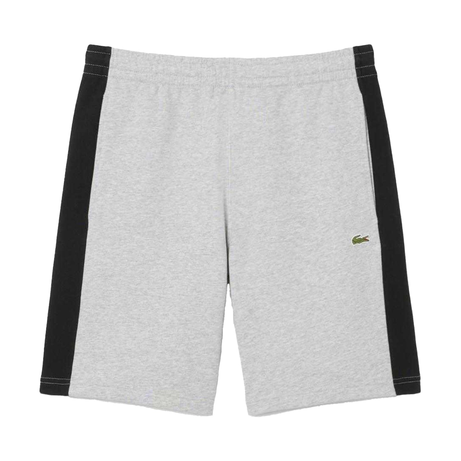 Grey - Front - Lacoste Mens Fleece Colour Block Shorts