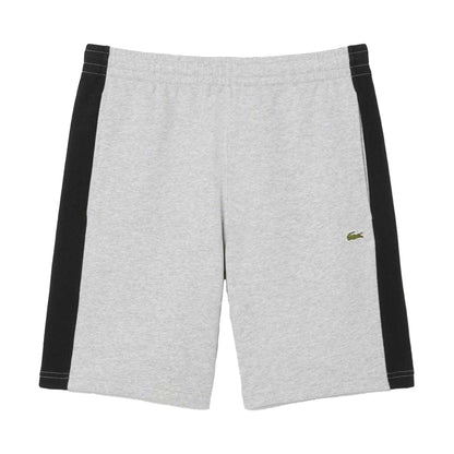 Grey - Front - Lacoste Mens Fleece Colour Block Shorts