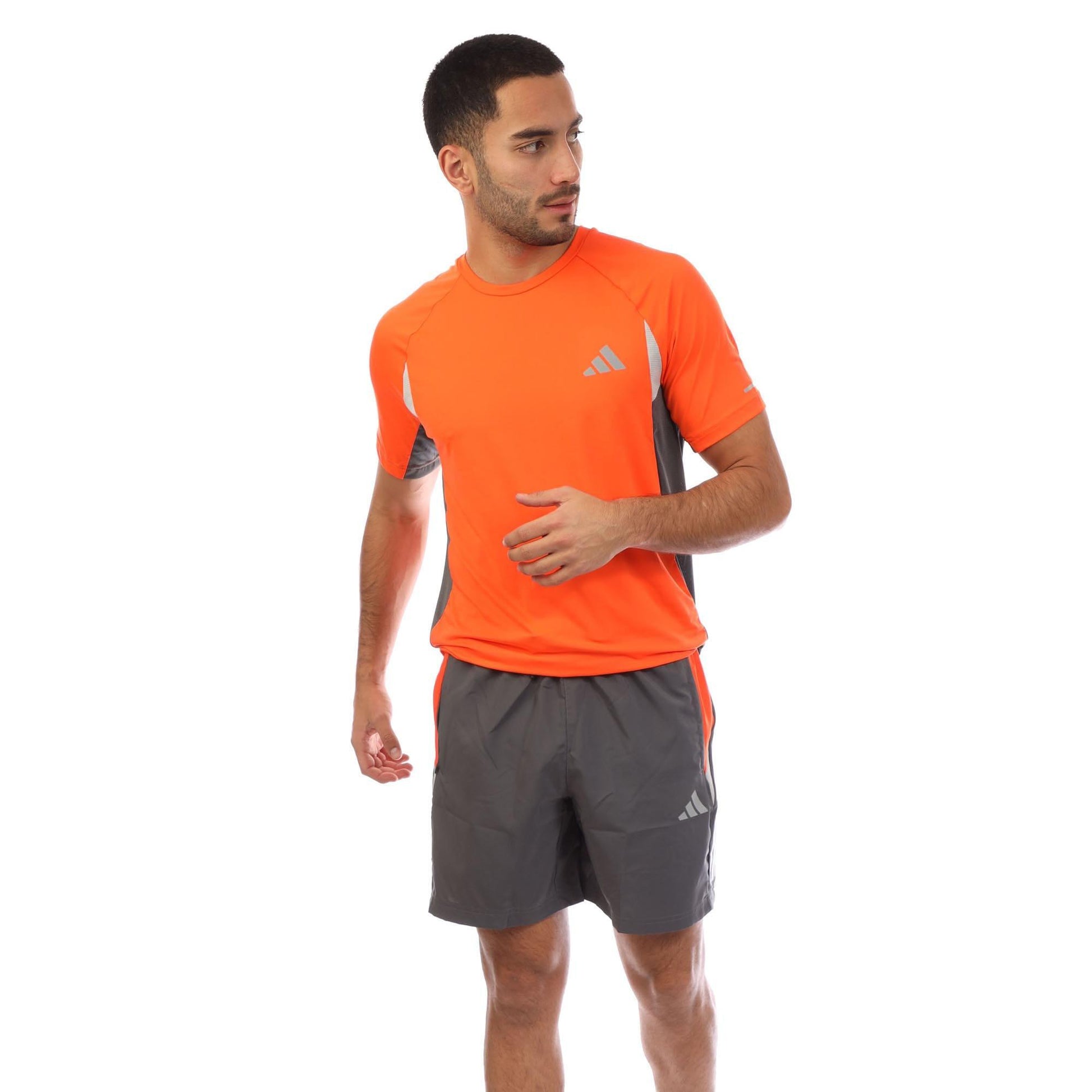 Grey - Side - Adidas Mens Tech Shorts