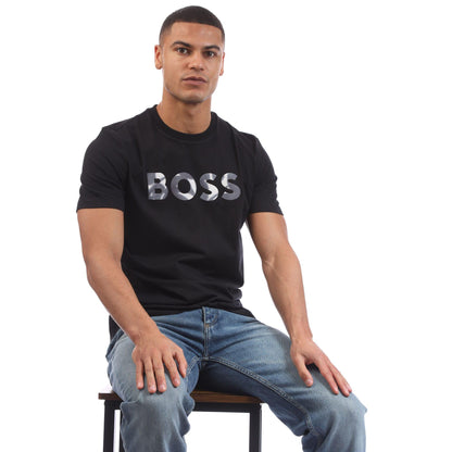Black - Lifestyle - Boss Mens Thompson 15 T-Shirt