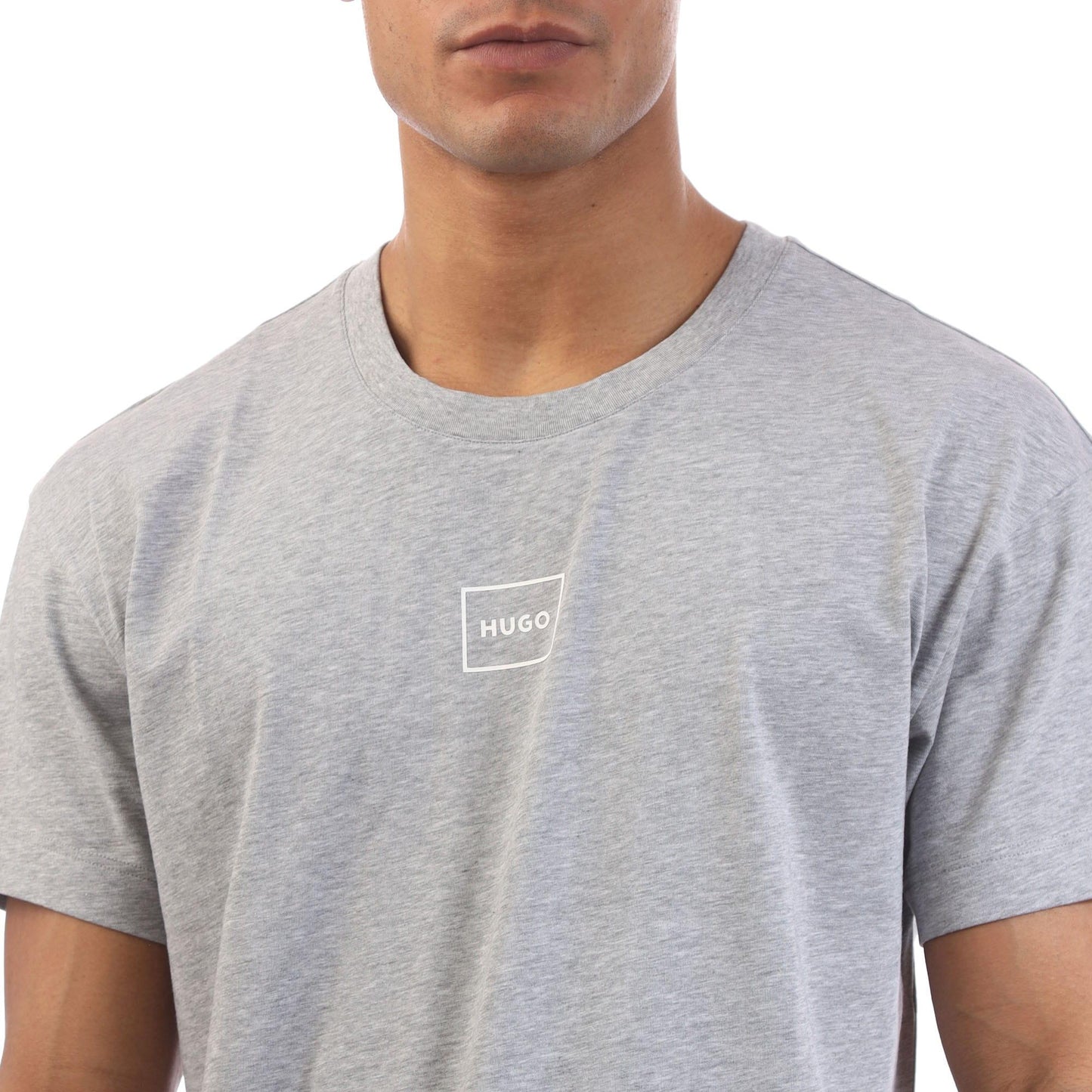 Grey - Side - Hugo Mens Laze Lounge T-Shirt