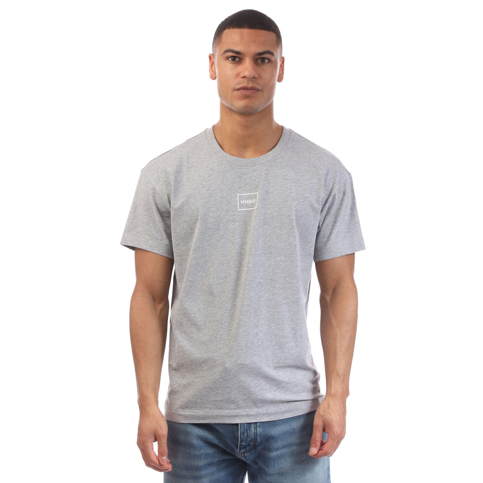 Grey - Front - Hugo Mens Laze Lounge T-Shirt